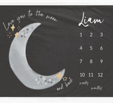 Love You to the Moon and Back Milestone Blanket